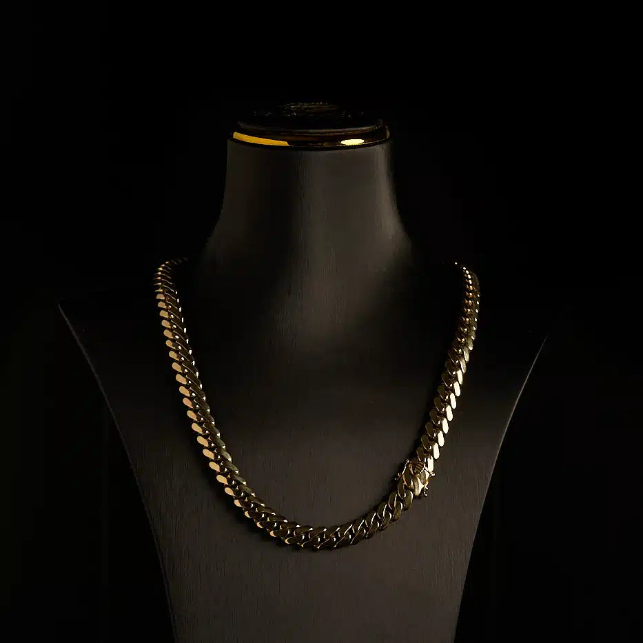 14K Gold Semi-Solid Cuban Link Chain – 10mm
