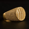 14K Gold Baguette Medallion CZ Ring