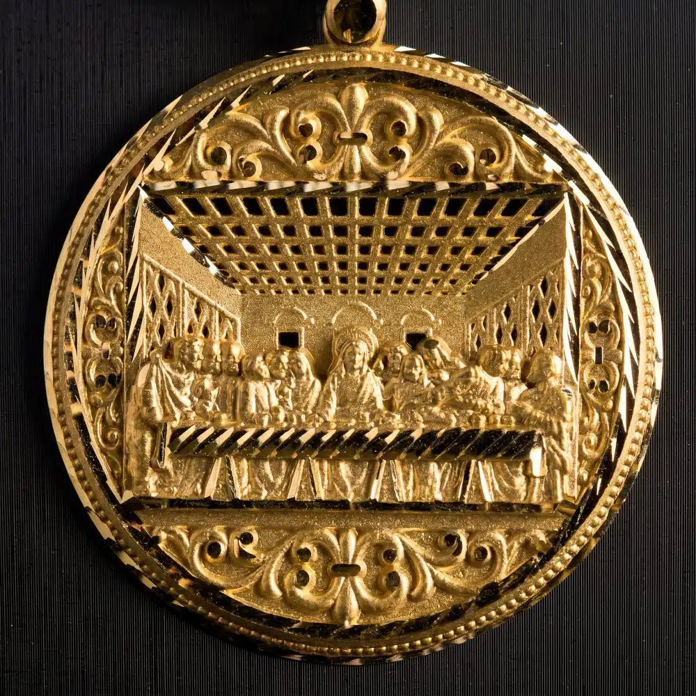 14K Gold Last Supper Pendant